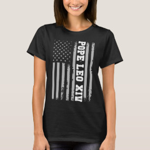 T-shirt Le Pape Leo Xiv 14ème Pape Américain Drapeau Vin