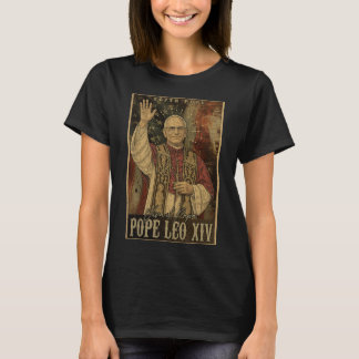 T-shirt Le Pape Leo Xiv 14ème Pape Américain Drapeau Vin