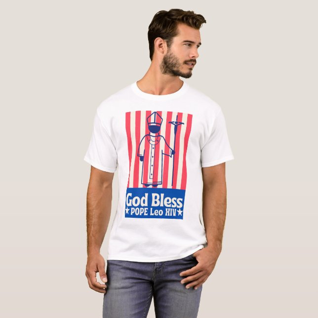 T-shirt Le Pape Léon XIV, Premier Pape Américain Historiqu (Devant entier)