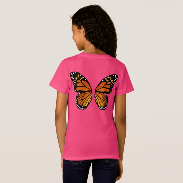 T-Shirt Le papillon s'envole la pièce en t mignonne de (Dos entier)