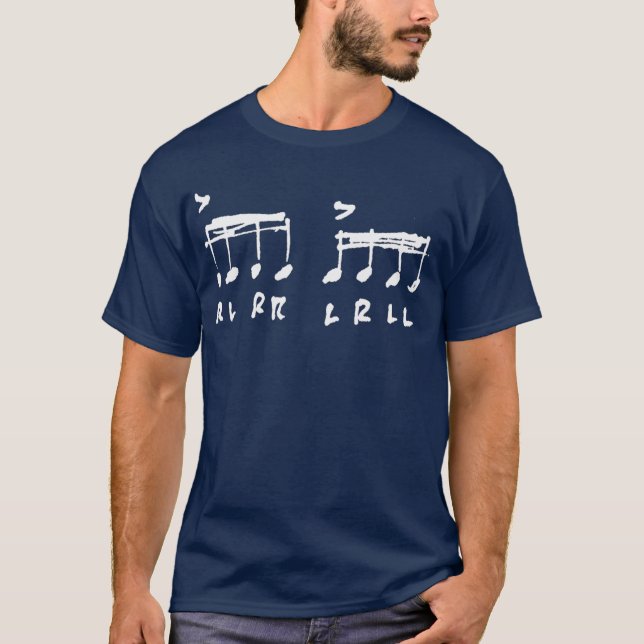 T-shirt Le paradiddle de la réussite RLRRLRLL (Devant)