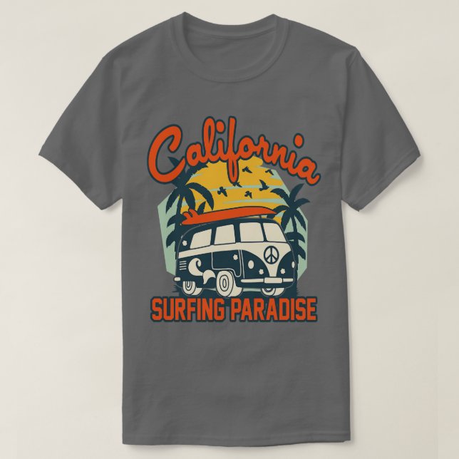T-shirt Le paradis du surf californien (Design devant)