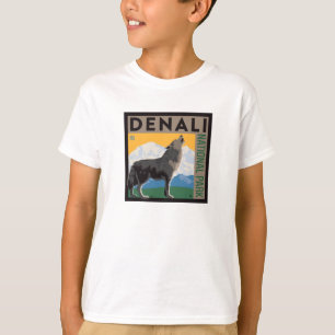 T-shirt Le Parc national de Denali Howling Wolf
