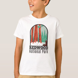 T-shirt Le Parc National De Redwood En Californie Vintage 