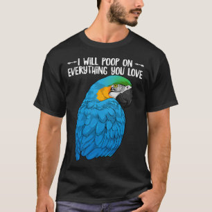 T-shirt Le Parrot Macaw Jaune Bleu Pointera Sur Tout Y