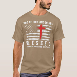 T-shirt Le Patriotique Chrétien Béni Une Nation Sous Dieu