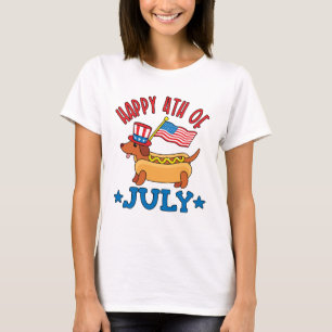T-shirt Le Patriotique Dachshund Wiener Chien 4 juillet