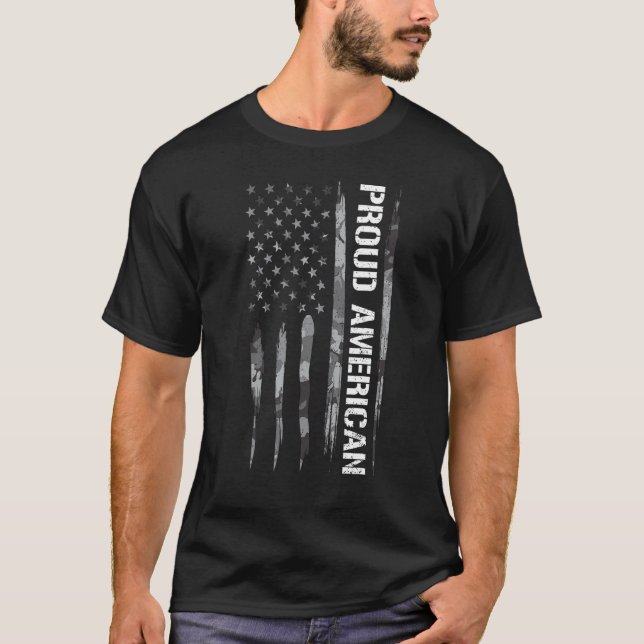 T-shirt Le patriotisme fier du drapeau américain américain (Devant)