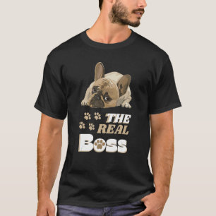 T-shirt Le Patron Le Véritable Boss mignon Français Bulldo
