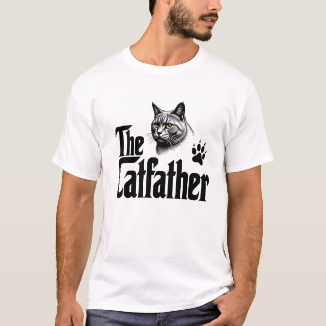 T-shirt Le père de famille - Drôle père de chat (Devant)