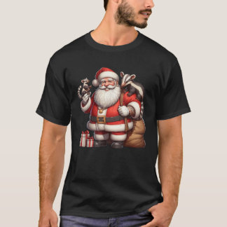 T-shirt Le Père Noël Américain tient un Anteater présent N