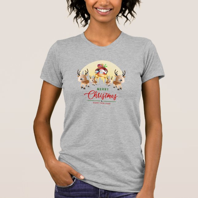 T-shirt Le Père Noël arrive | Mince femmes (Devant)