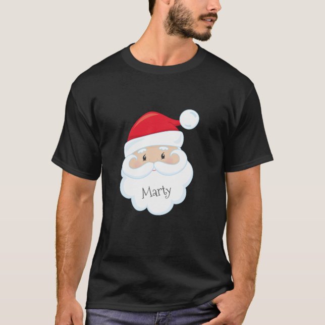 T-shirt Le Père Noël avec le nom sur la barbe (Devant)