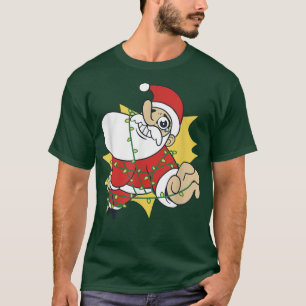 T-shirt Le Père Noël dans les lumières de fées drôle Père 