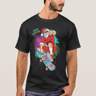 T-shirt Le Père Noël Donne Des Vies Sur Skateboard
