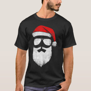 T-shirt Le Père Noël Face Lunettes De Soleil Avec Barbe Ca