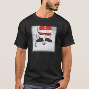 T-shirt Le père noël jouant au golf dans la neige