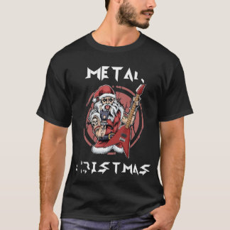 T-shirt Le Père Noël joue de la guitare électrique comme u