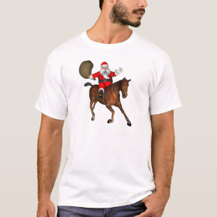 T-shirt Le Père Noël Monte Un Cheval Brown