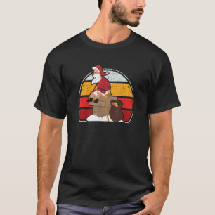 T-shirt Le Père Noël Poops Dans La Représentation De Noël 