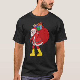 T-shirt Le Père Noël porte de grosses bottes jaunes