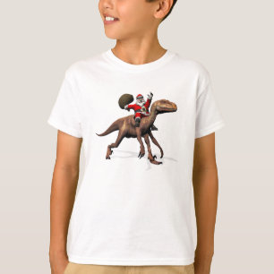 T-shirt Le Père Noël Se Trouve Sur Deinonychus