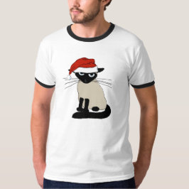 T-shirt Le père noël siamois - Noël drôle de chat de Noël