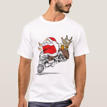Le Père Noël sur la moto Rudolph le renne
