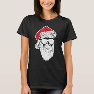 T-shirt Le Père Noël Visage Lunettes de soleil avec barbe