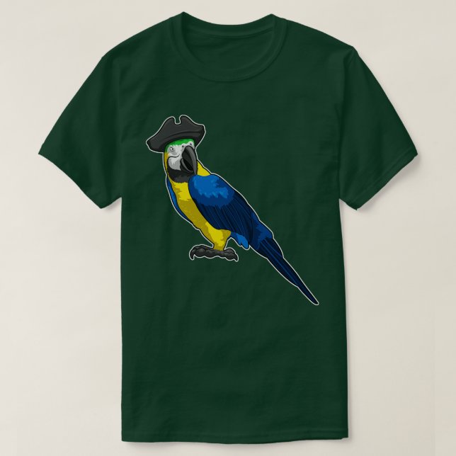 T-shirt Le perroquet comme pirate avec Casquette (Design devant)