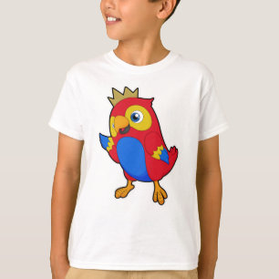 T-shirt Le perroquet comme roi avec la couronne