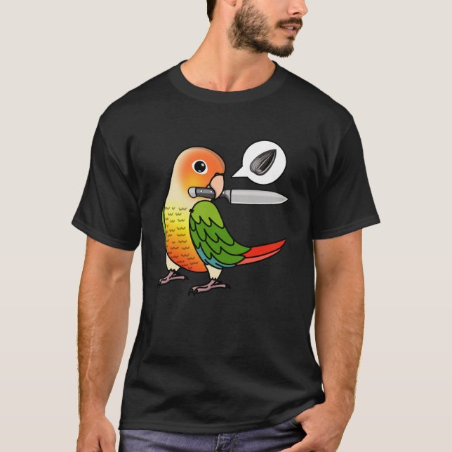 T-shirt Le Perroquet de couteau veut des graines I Green C (Devant)