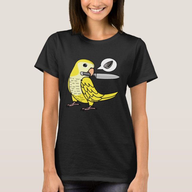 T-shirt Le Perroquet De Couteau Veut Des Graines I Jaune L (Devant)