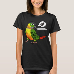 T-shirt Le Perroquet de couteau veut des graines Jaune Che