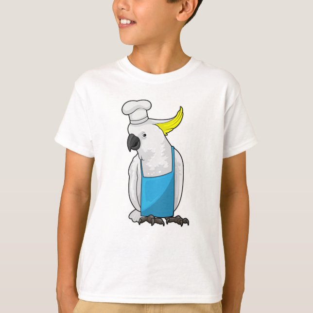 T-shirt Le perroquet en tant que chef avec casquette Cuisi (Devant)