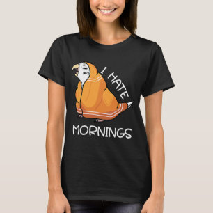 T-shirt Le Perroquet Fatigué déteste les matinées I White 