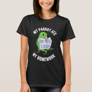 T-shirt Le Perroquet Mange Mes Ménages I Parrotlet Vert