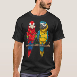 T-shirt Le perroquet Noël Macaw Xmas illumine les oiseaux