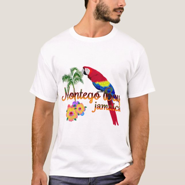 T-shirt Le perroquet tropical jamaïcain de Montego Bay (Devant)
