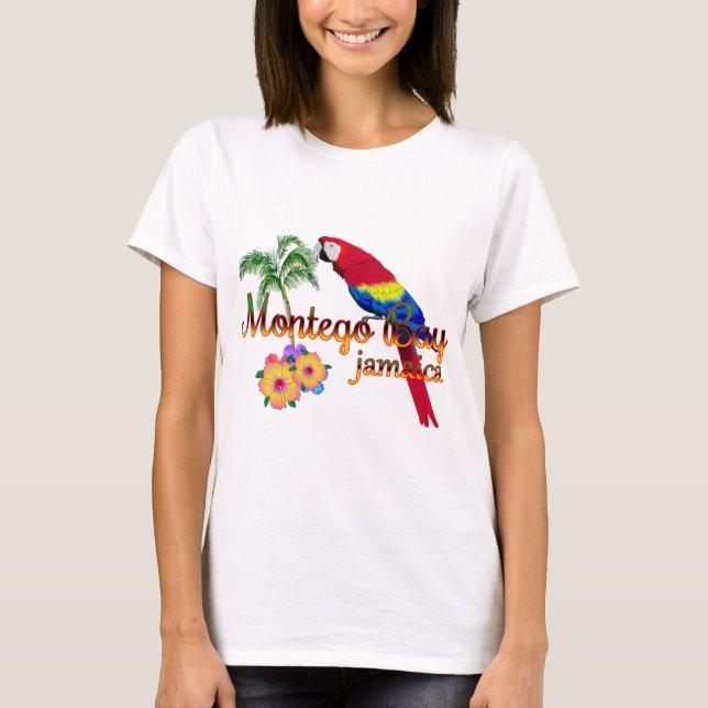 T-shirt Le perroquet tropical jamaïcain de Montego Bay (Devant)