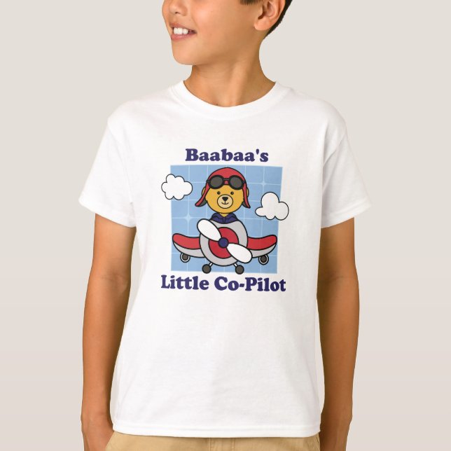 T-shirt Le petit copilote de Baabaa - mignon avion (Devant)