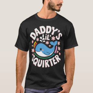 T-shirt Le petit gicleur de Papa Cœurs de baleine pastel