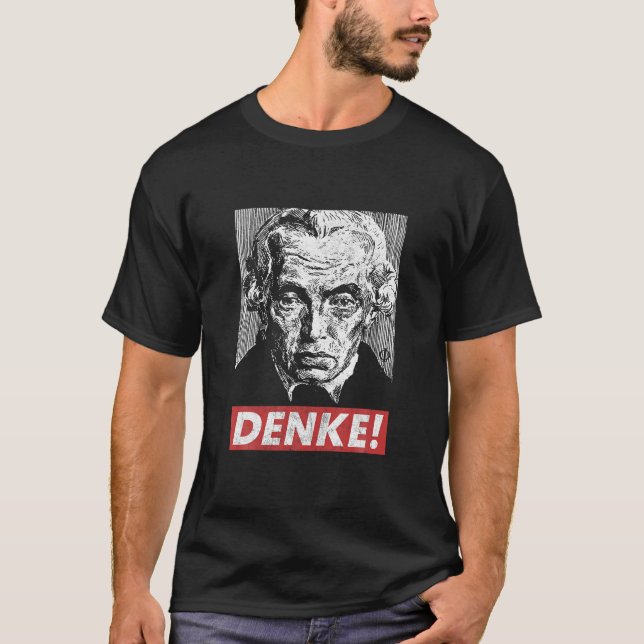 T-shirt Le philosophe Emmanuel Kant Denke Pense Sapere Aud (Devant)