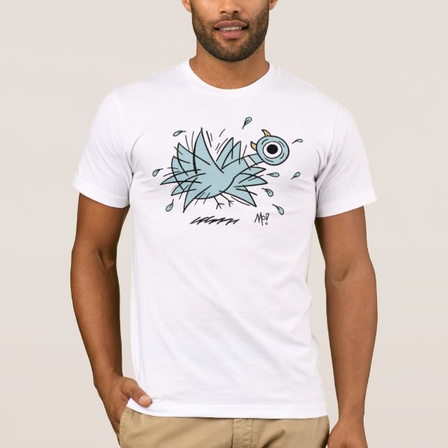 T-shirt Le Pigeon dégage le blanc masculin (Devant)