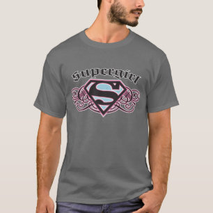 T-shirt Le Pin de Supergirl dépouille le noir et le rose