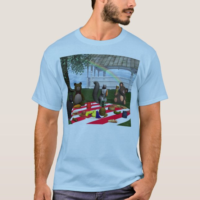 T-shirt Le pique-nique d'ours de nounours (Devant)