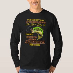 T-shirt Le Pire Jour De Pêche Beats Court Ordonné Outdo