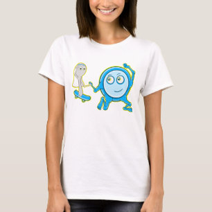 T-shirt Le Plat S'Éloigne Avec Le Dessin Amusant De La Cui
