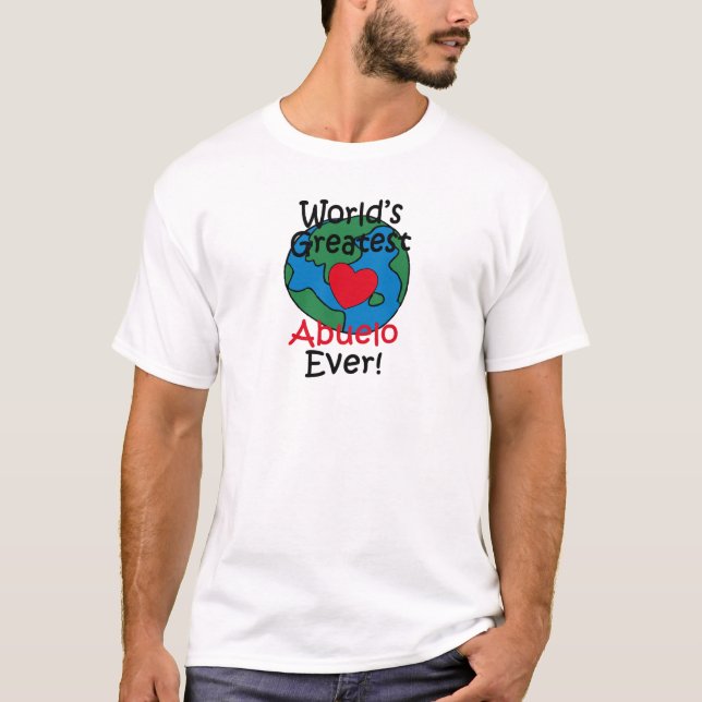 T-shirt Le plus grand coeur d'Abuelo du monde (Devant)