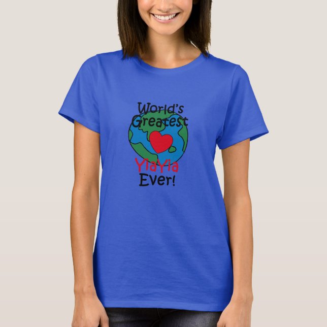 T-shirt Le plus grand coeur YiaYia du monde (Devant)